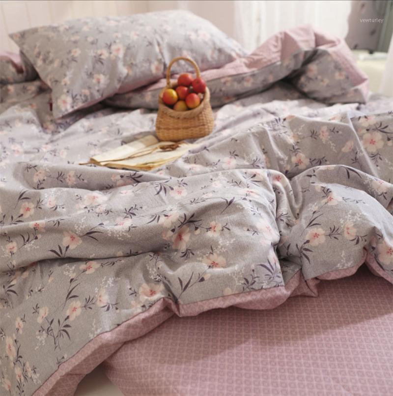 

Cute floral bedding set teen child girl,cotton  full queen wintersweet double home textile bed sheet pillow case duvet cover1, Picture color