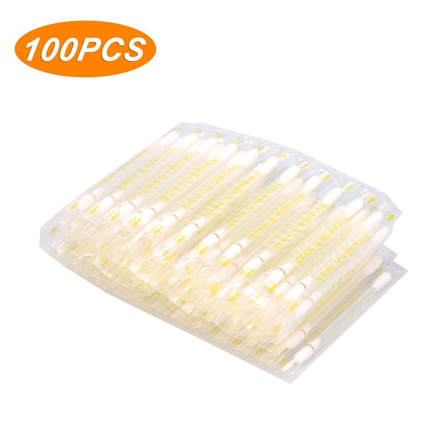 

100PCS VE Swabs Cotton Swabs with Vitamin E Oil Teeth Whitening Kits Lip & Gum Protection Disposable Teeth Swabs