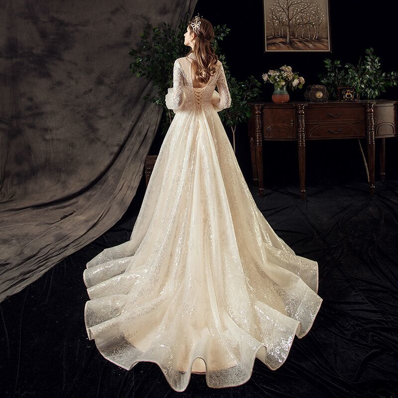 

2021 New Dress Low-cut v Dressed As a Wedding Gown WB56, Same as the photos