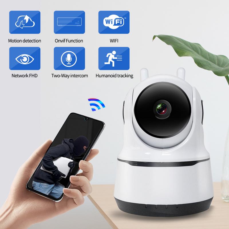 

1080P PTZ Wireless Mini Indoor Wireless Security Camera 1080P WiFi IP Home Surveillance System with Human Tracking Two-Way Audio