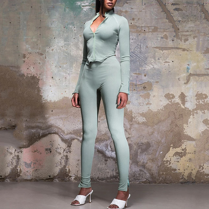 

2021 New Training Cardigan + Side Sharing Jogger Pants Piece Defines Female Fashion Suits 78WS, Red