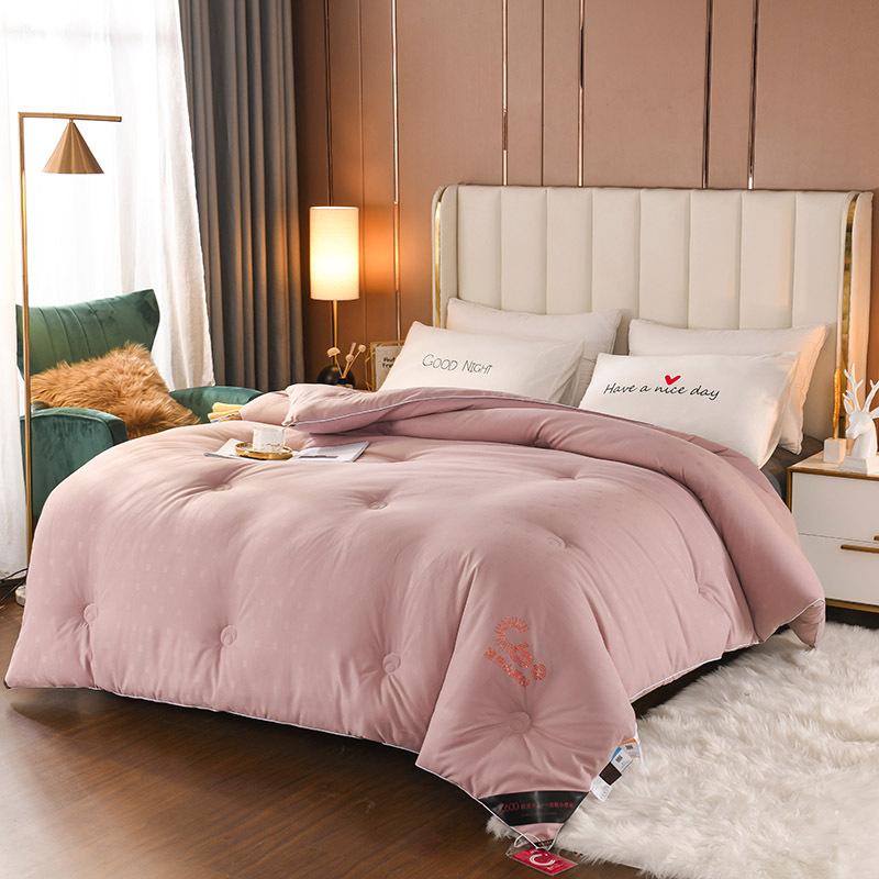 

Super Warm Fast Heat Quilt Solid Color Jacquard Home Decor Comforter Autumn Winter Warm Fiber Filler Duvet Comforter, Model 2