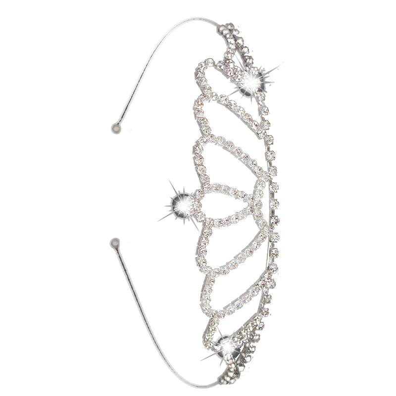 New Design Beautiful Shiny Crystal Bridal Tiara Party Pageant Silver Plated Crown Headband Cheap Wedding Tiaras Accessories 2021