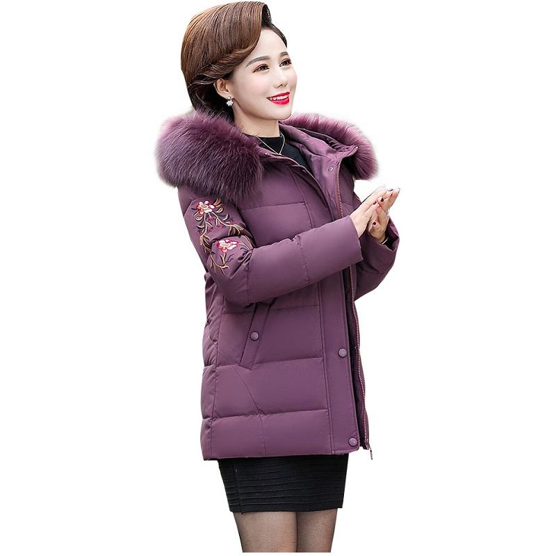 

fashion 2020 new products Women' winter parka short Western-style mother' jacket with thick fur collar Women' winter jacket, Black