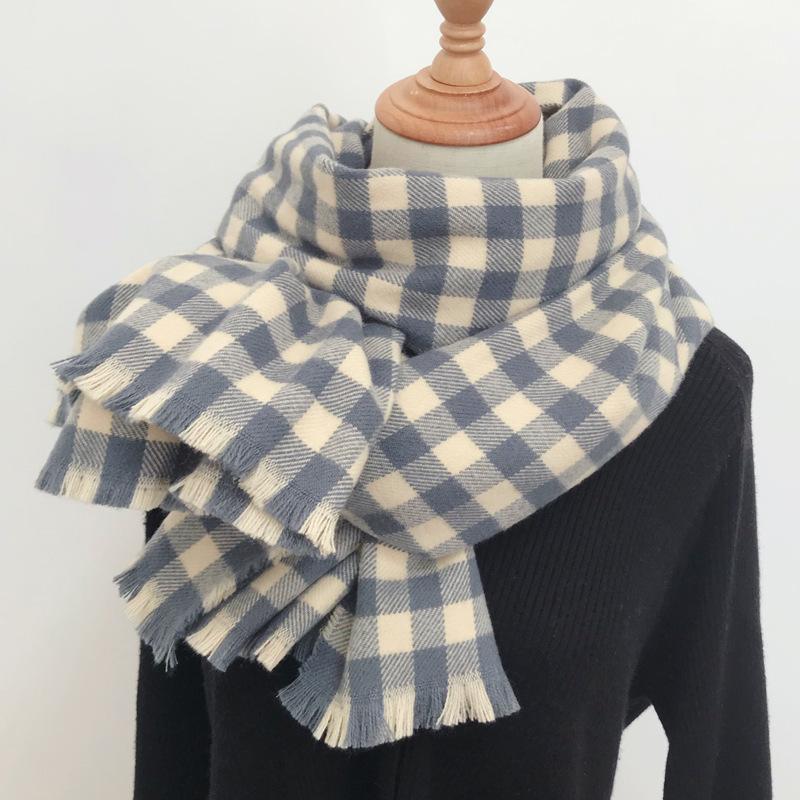 

Scarves Fashion Scarf Women Winter Ins Ladies Thickened Student Plaid Shawl Dual-purpose Long