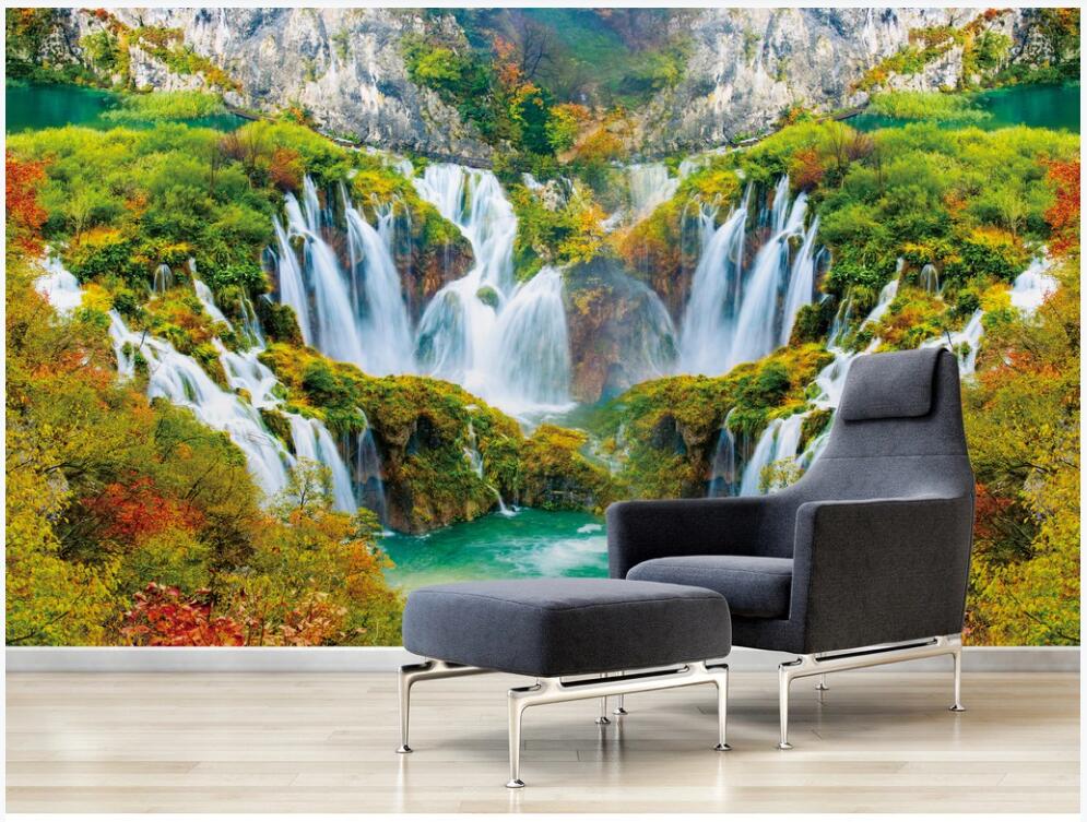 

3d wallpaper custom photo mural Beautiful mountain waterfall scenery home decor 3d wall murals wallpaper for living room in rolls, Non-woven wallpaper