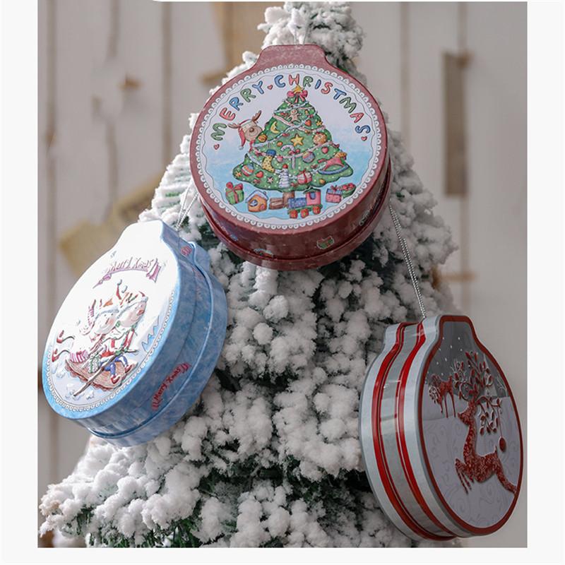 

Christmas Pendent Round Tin Box Sealed Jar Small Storage Cans Baroque for Kid Packing Xmas Candy Box Christmas Coin Gift 1pc