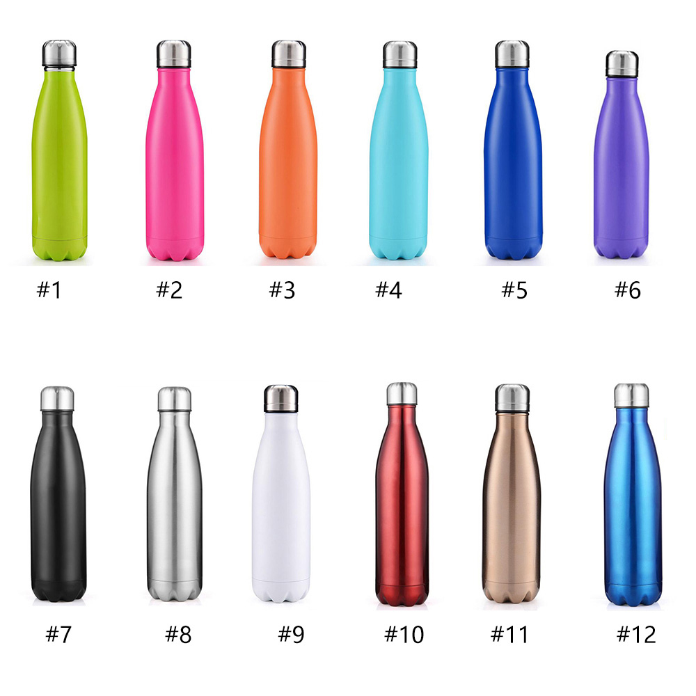 

Cola Shaped Water bottle Insulated Double Wall Vacuum Heath-safety BPA Free Stainless Steel High-luminance Thermos Bottle 500ML