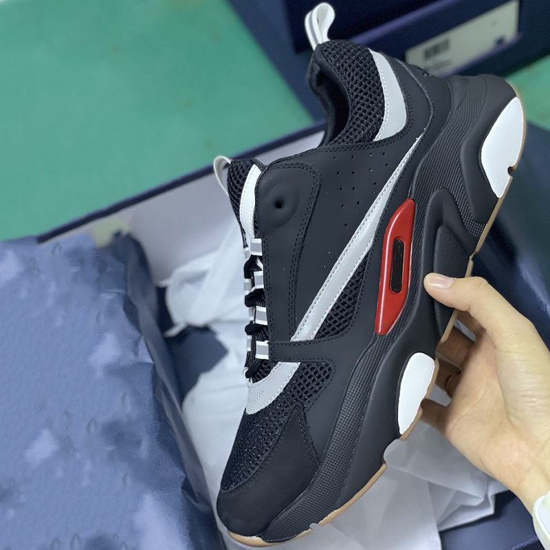 

New B22 Sneaker Men Reflective Platform Trainers Women Lace-up Calfskin Oblique Shoes Vintage Dad Shoes Top Quality 37 Colors With Box, Color 22