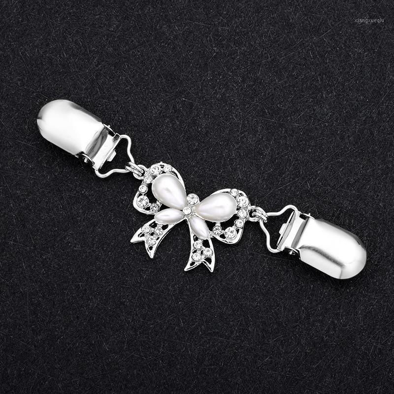 

Pins, Brooches Ancient Silver Color Crystal Flower Duck-Mouth Clips For Women Flexible Chain Rhinestone Bowknot Brooch Pins Buckle, Gray