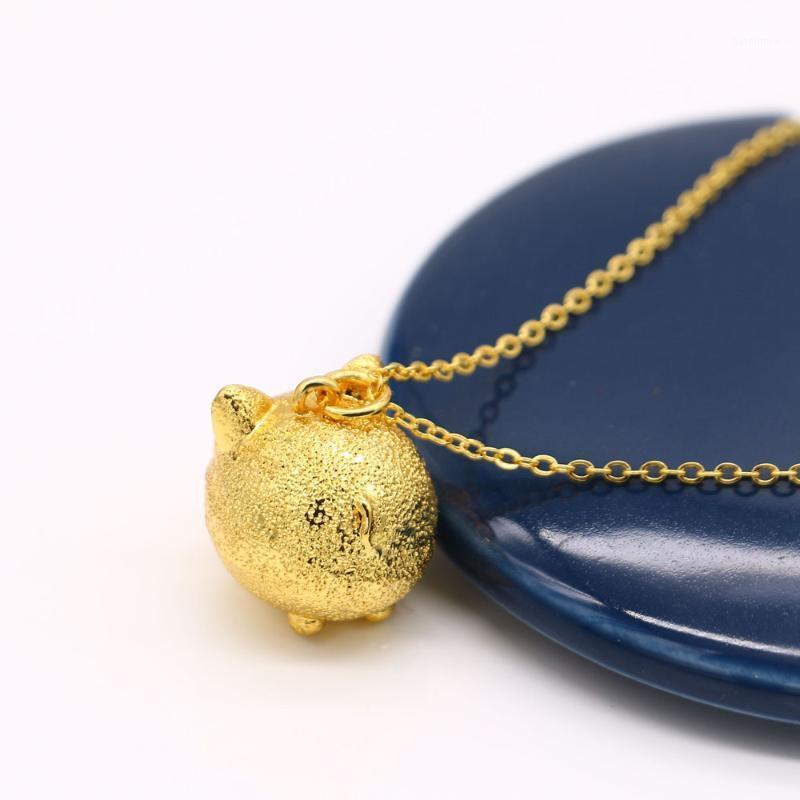 

Cute girly jewelry necklace golden pig pendant necklace charm Silver color chain 41-51CM birthday gift new arrival discount1