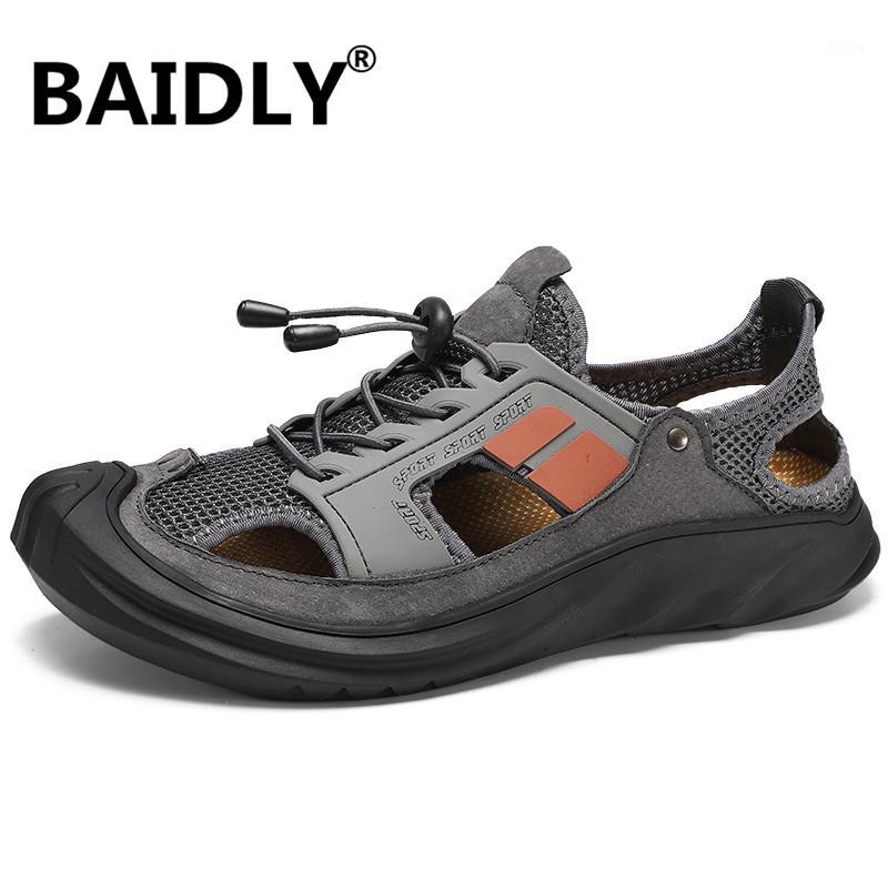 

British Mens Fashion Breathable Summer Sandals Cool Beach Sandals Platform Cow Leather Sandal Zapatos De Hombre Sandalen Man1, Sand colors
