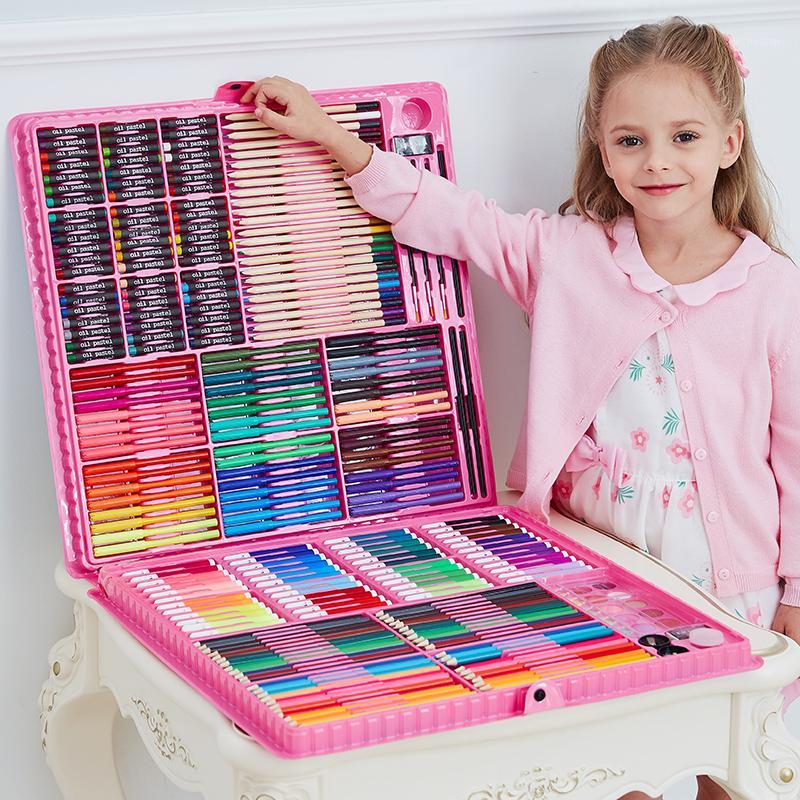 

168/288pcs Art Set Painting Watercolor Drawing Tools Art Marker Brush Pen Supplies Kids For Gift Box Office Stationery School1