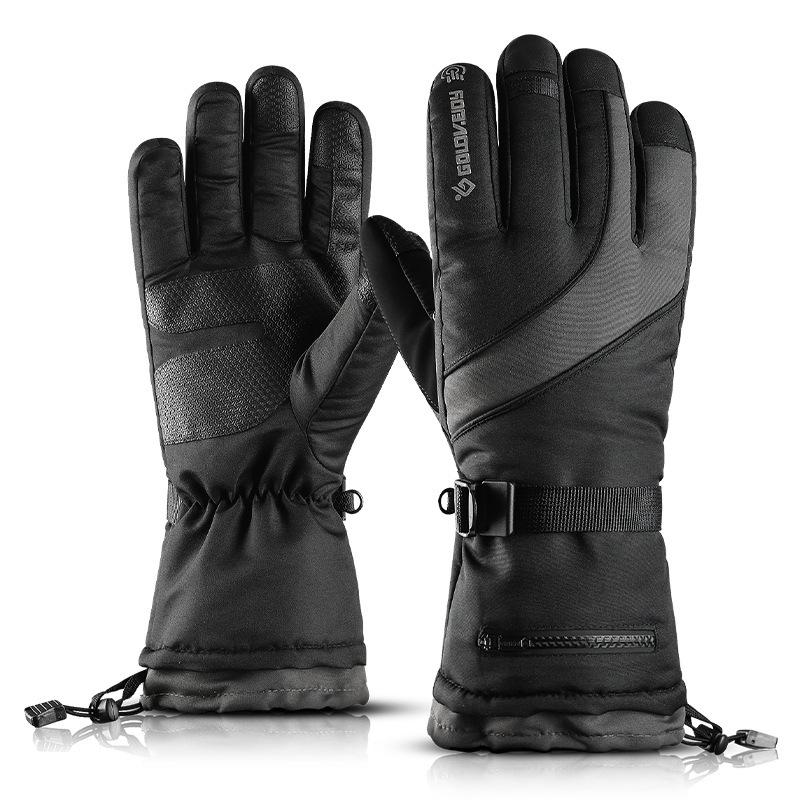 

Skiing Gloves Winter Thermal Touchscreen Waterproof Warm Snowboard Gloves Men Women Motorcycle Outdoor Sports Accessories, Gray 3