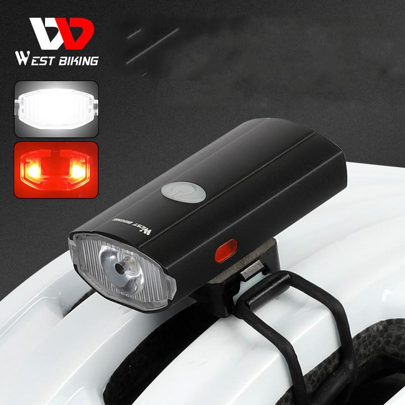 

Bike Lights WEST BIKING Bicycle Front Light USB Rechargeable Warn Rear LED Headlight Helmet Lamp Cycling For M299