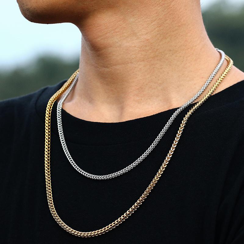 

3mm 6mm Franco Chain Necklace Stainless Steel Cuban Chain Classic Choker Mens Women Jewelry Gold Silver Color Necklace Gift