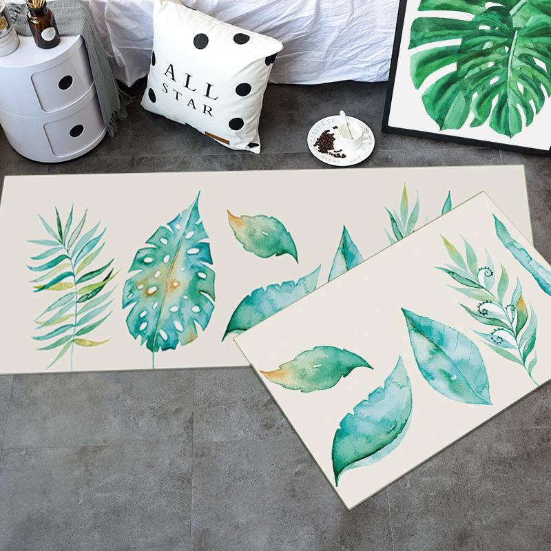 

Flower Kitchen Mat Foyer Absorbs The Bathroom Long Strip Kitchen Mat Living Room Decoration Carpet Floor Mats, 15