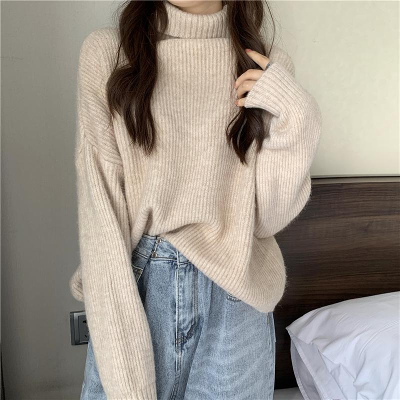 

Autumn Women Turtleneck Sweater Casual Long Sleeve Solid Red/Blue/Black Jumper Female Fashion Knitted Pullover 2020 New Fashion