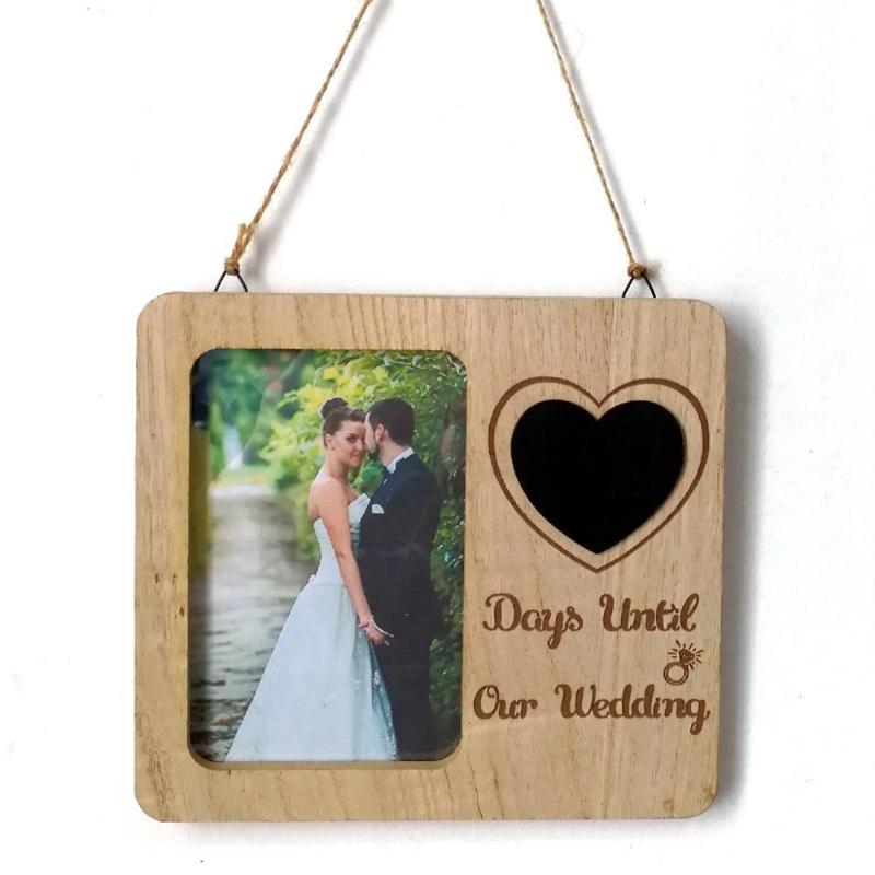 

Wooden Picture Frame Valentine's Day Gift Country Style Wedding Party Ornament Countdown Love Blackboard Photo Frame Pendant