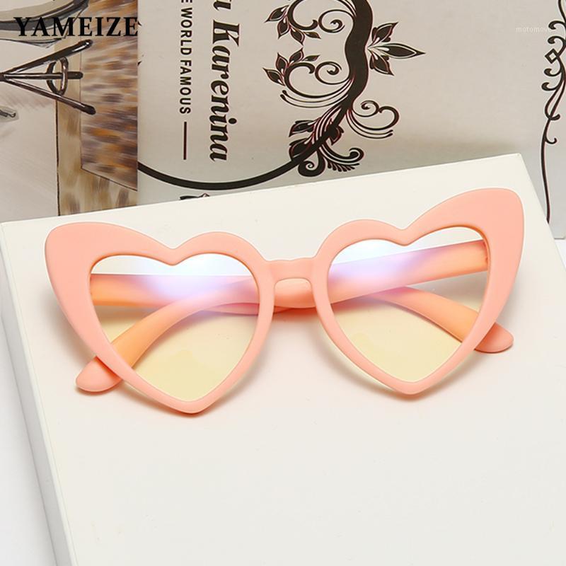 

YAMEIZE Heart Shaped Anti-Blue Light Kids Glasses TR90 Silicone Flexible Children Girl Cat Eye Anti Reflective Computer Glasses1