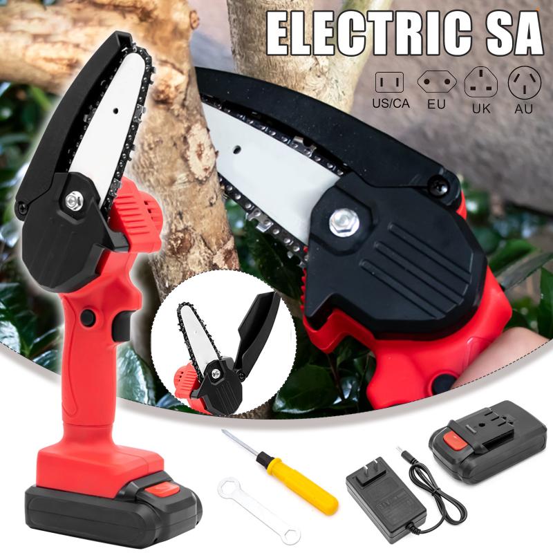 

Rechargeable Cordless Mini Electric Chain Saw Woodworking Saw One-Handed Electric Garden Logging VJ-Drop