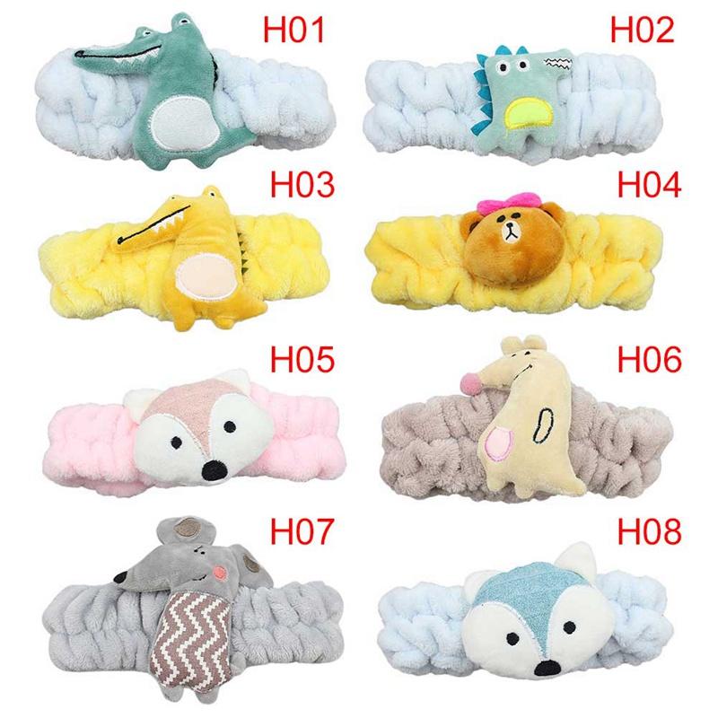 

Fashion Women Face Wash Headbands Pink Cute Cartoon Fruit Antlers Turban Sweet Girls Dinosaur Headbands Hair Accessories Female