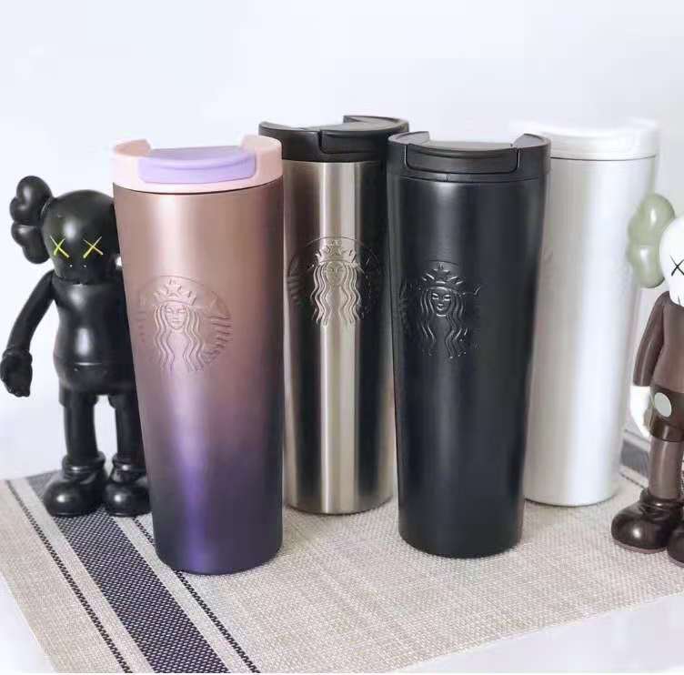 

designer explosion style insulated cup lavender powder purple gradient goddess stainless steel coffee accompanying couple cup#23451