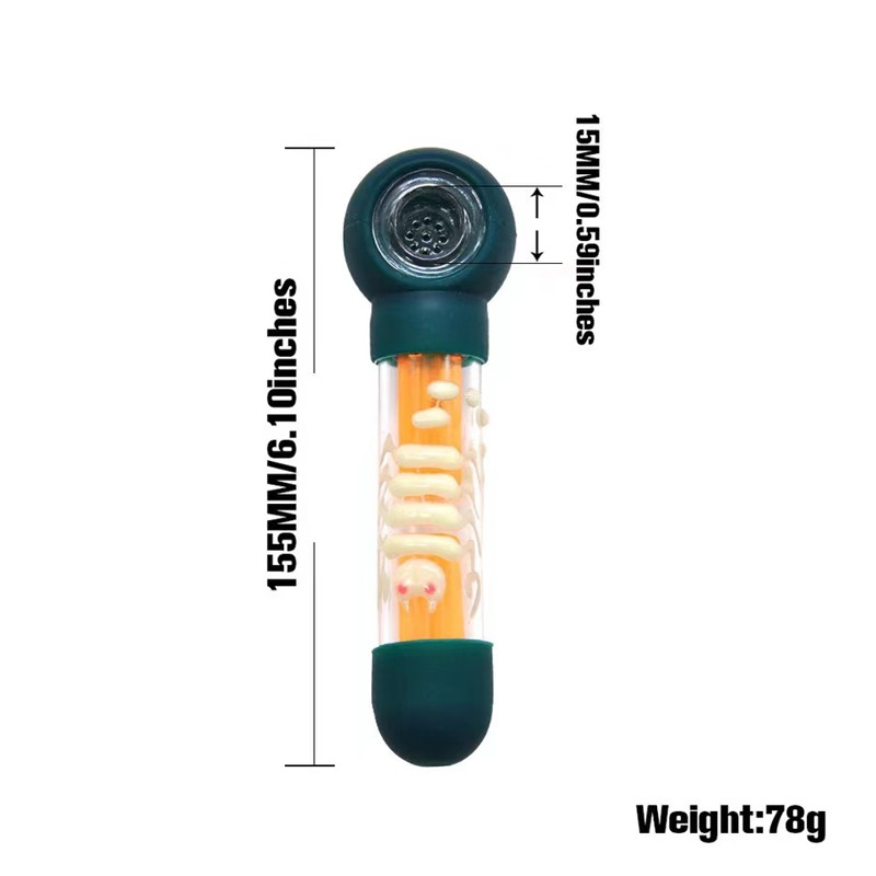 

Hookahs Silicone Pipe mutil color Scorpion style smoking Pipes With Glass Bowl Reuse and Unbreakable Tobacco