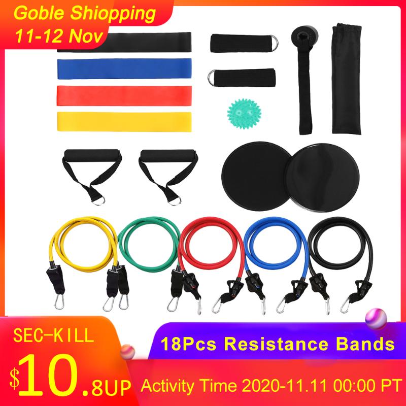 

11/13/18Pcs Resistance Bands Fitness Puller Stretch Loop Bands Multi-functional Muscle Strength Yoga Training Rope Resistance