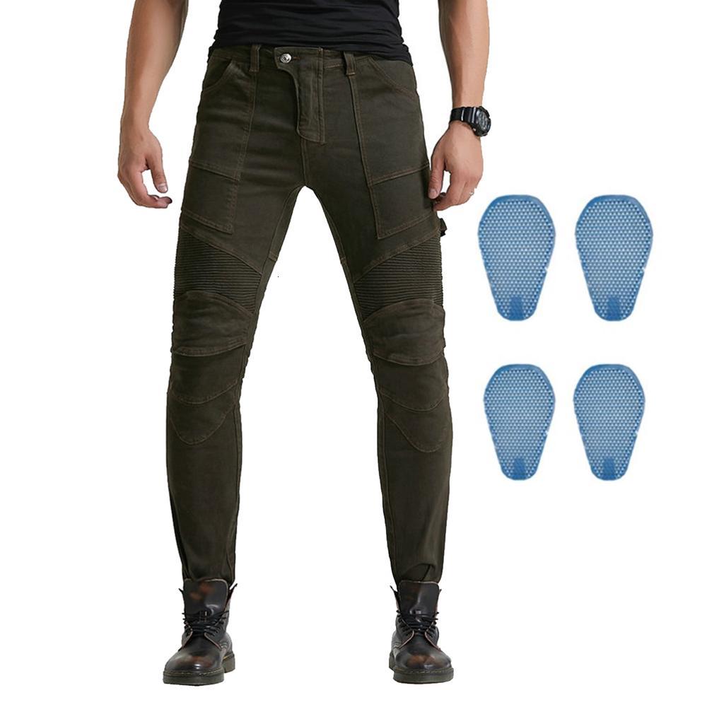 

2021 New Men Motorcycle Riding Pants Motocross Racing Cycling Denim Jeans with 4 x Honeycomb Armor Knee Hip Protector Pads N0de