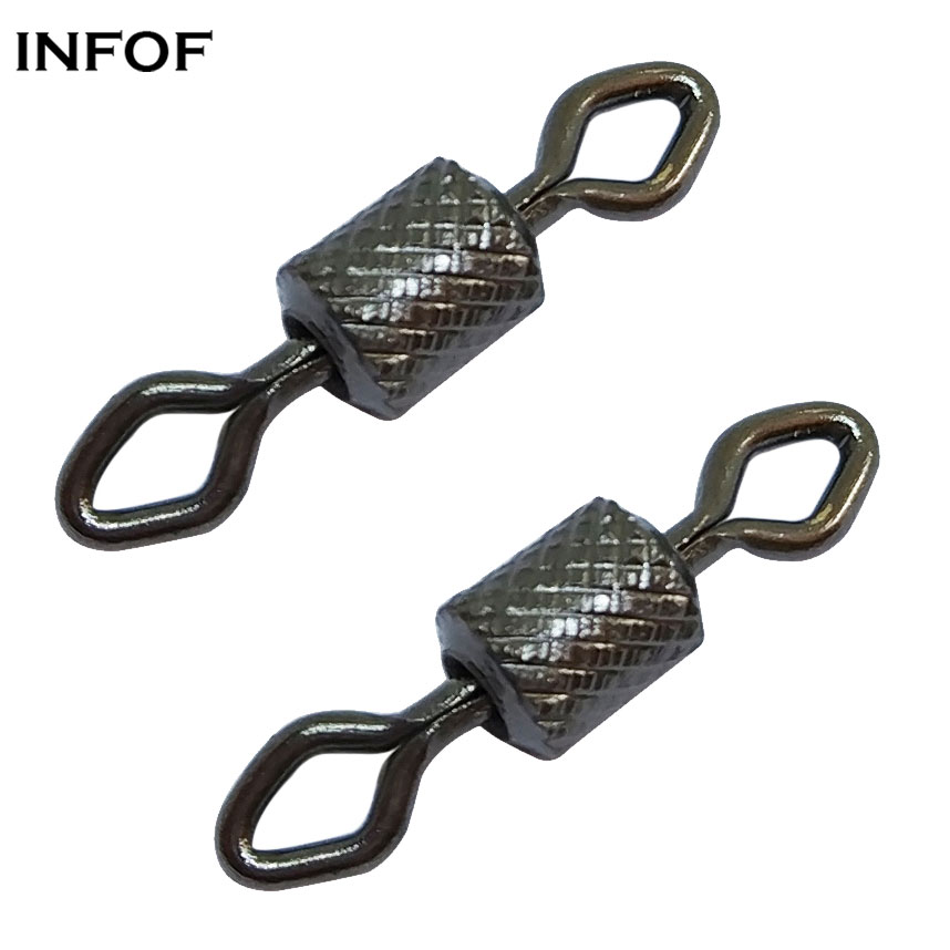 1000 pcs /bag Impressed Fishing rolling swivels Terminal Tackle diamond eye swivel-image-398267244