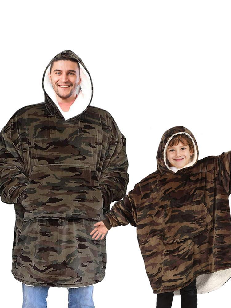 

TV Blanket Warm Thick TV Hooded Sweater Blanket Adults Kids Sofa Cozy Sweatshirt Plush Coral Fleece Blankets Outwears