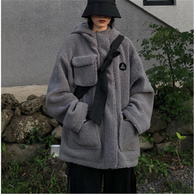

2020 Women Faux Fur Coat Autumn Winter Coat Women Casual Solid Female Vintage Jackets Plush Overcoat Y314, Black