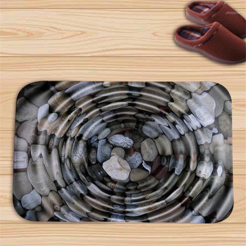 

Home Decoration Carpet 3D Three-dimensional Stone Large Round Thin Printed Floor Mat Bathroom Shower Anti-slip Mat1