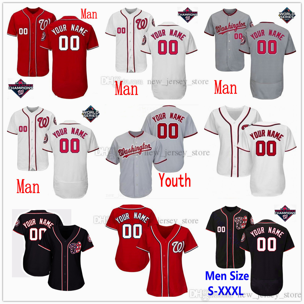 

2019th WorldSeries ChampionsWashington 22 Juan Soto Nationals Jersey Max Scherzer Trea Turner Ryan Zimmerman Stephen Strasburg Men Women Kids Youth, Kids size only s-xl