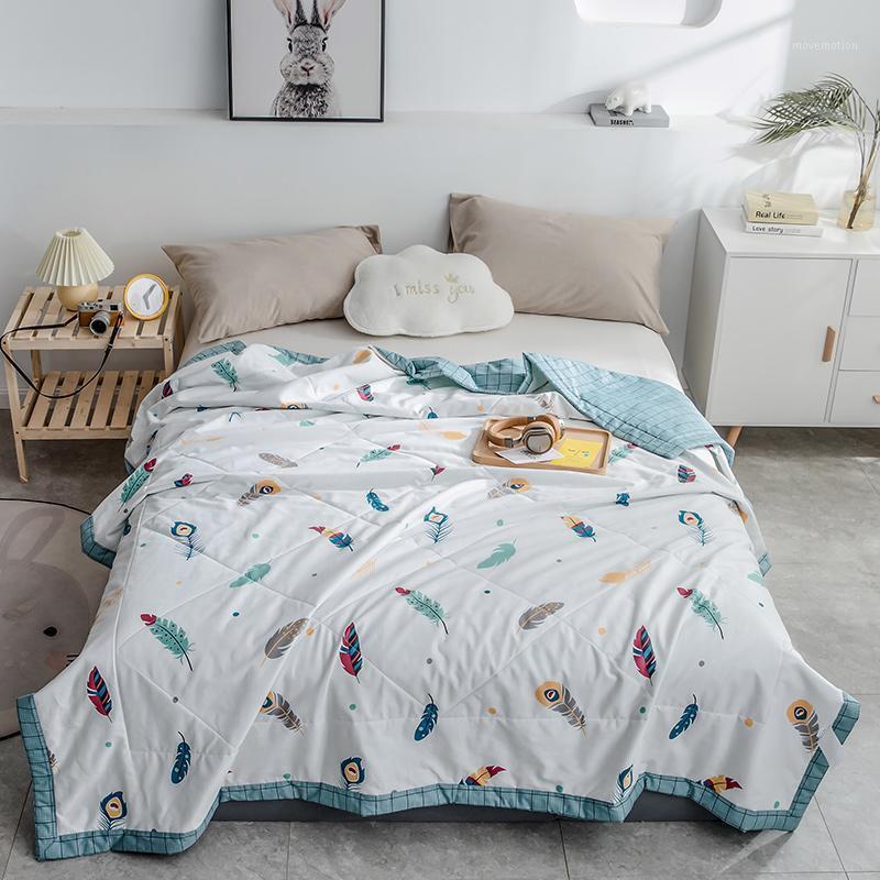

Luxury cotton Summer Quilts twin single queen Blankets High quality Bed Cover Children Adults duvet soft white feather Comforter1