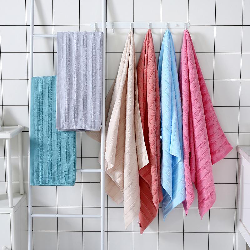 

2020 new  adult bath towel 100% cotton bath towel gauze terry beach soft absorbent and skin-friendly, Pink