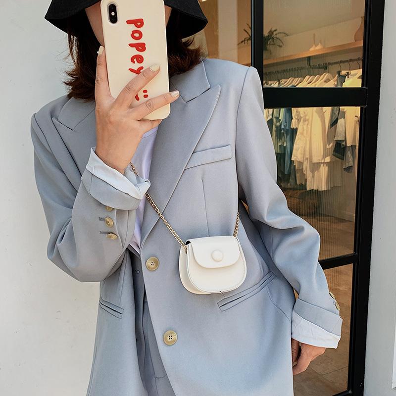 

Luxury Bag MINI Chain Pure Color Simplicity Small Soft Leather Women 2021 Fashion Shoulder Sac New Handbag And Purse, Black