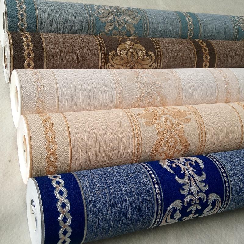 

European Thicken Deep Embossed Luxury PVC Flocking Wallpaper 3d Black Beige Striped Stereo 3d Living Room Bedroom Wallpaper Roll, 890203