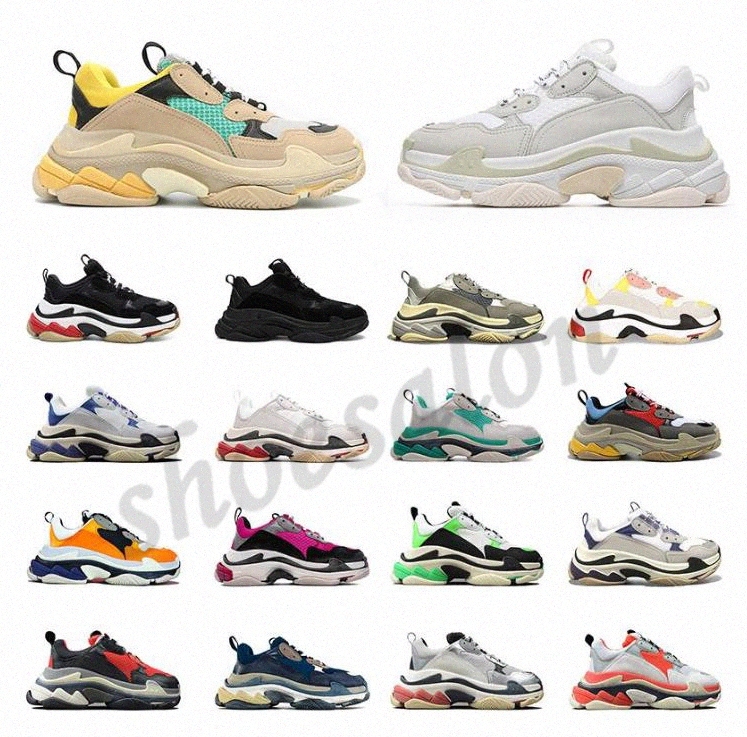 

2020 Designer Triple S Shoes 17FW Clear Bubble Midsole Men Women Green Black White Triple-S Casual Shoes Sneakers Increasing Lea T7IT#, 15