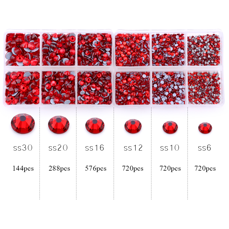

Loose Diamonds Set Boxs Crystal Rhinestones Hotfix Mixed Size With 1 Pen Glitter Glass Rhinestone Iron-on Gem Strass