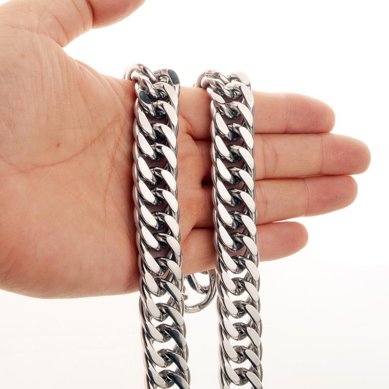 

Tisnium 16mm Cuban Link Chain Man's Necklace Pendant Choker Heavy Stainless Steel Jewelry Steampunk New Year Gift Wholesale