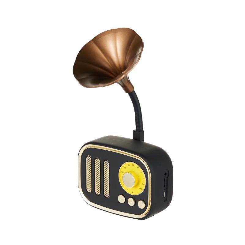 

Retro Trumpet Style Bluetooth Speaker Stereo Subwoofer FM Radio