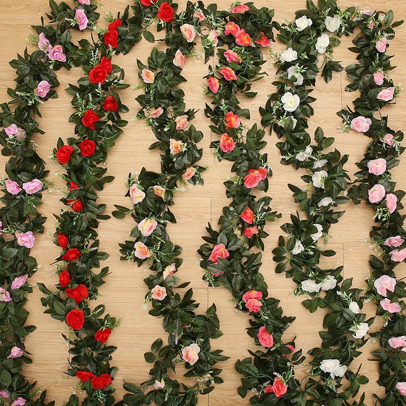 

2.4 Meter 11 Flowers Head Artifical Silk Rose Flower for Home Garden Wedding Party Decoration, Beige