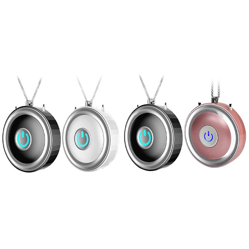 

4 Pcs Necklace Air Purifier, Home Hanging Neck Type Car Oxygen Bar At Any Time Negative Ion Air Purifier(Pink & White