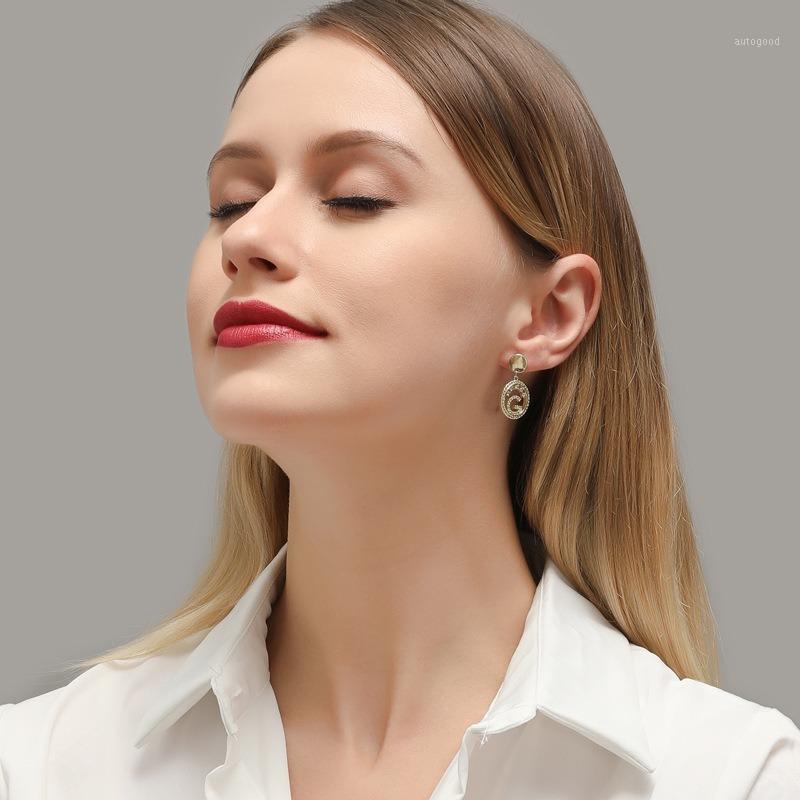 

Dangle & Chandelier Korean Drop Earrings Alphabet Personalized Niche Design Diamond Wave Style Ear Jewelry For Women 2021 Trendy Gold1