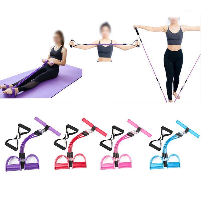 

Fitness Gym 4 Tube Resistance Bands Latex Pedal Exerciser Sit-up Pull Rope Extender Elastic Bands Yoga Pilates Workout Dropship1