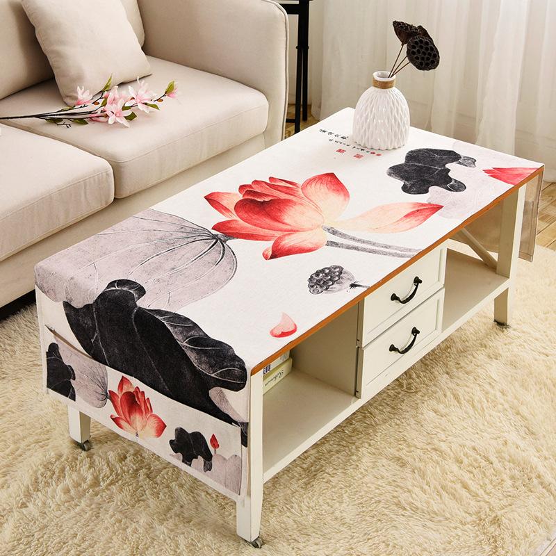 

New Chinese Style Ink Table Cloth Tablecloth Household Living Room Rectangular Classical Coffee Table Cloth with Storage Bag, 02