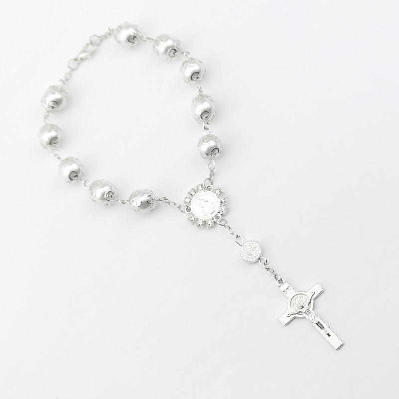 

Fashion Bracelets For Baby Girls With Dangle Jesus Cross Children's Strand Bracelet Rosary Link Chain Good Quality1