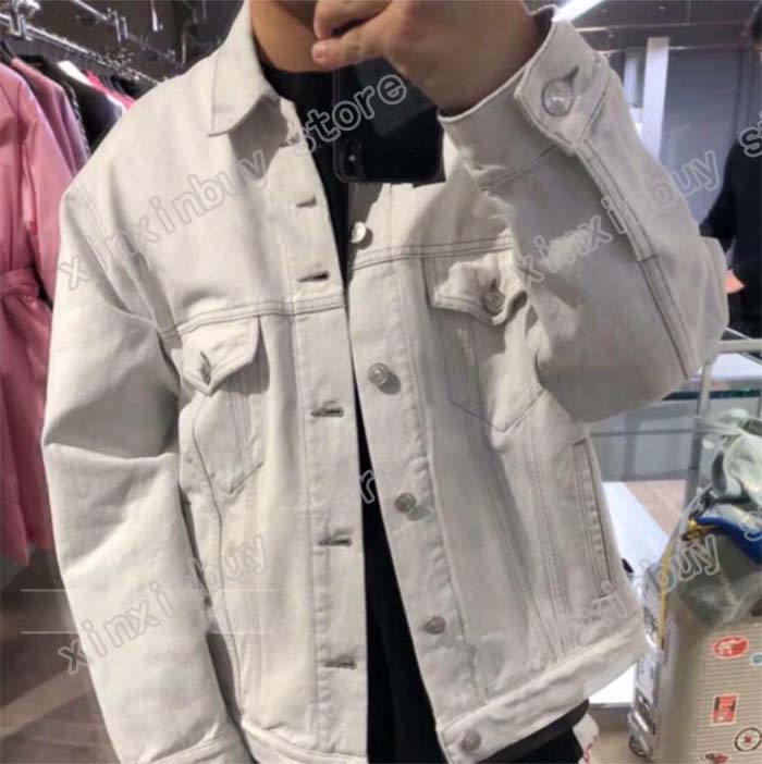 

man designers clothes Jackets paris Embroiderey letters chest Denim coat casual mens winter coats mens jacket white, Plastic bag